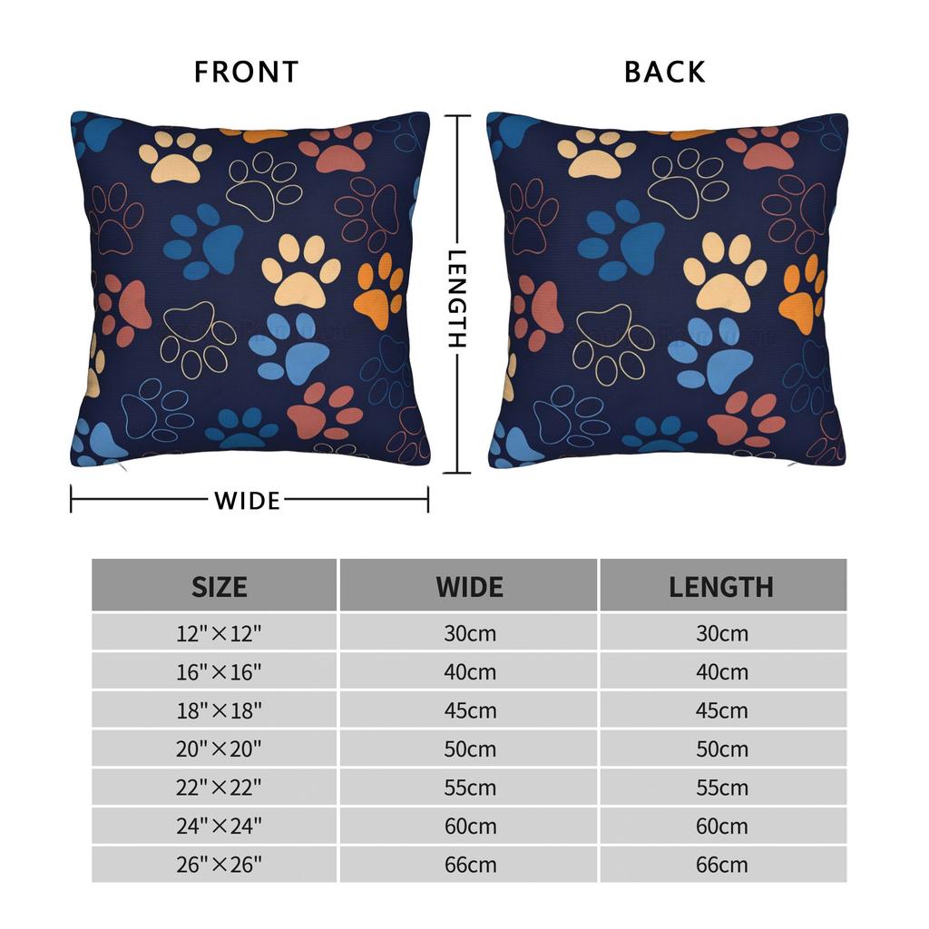 Dog Paw Print And Bone Pillow Case Design Pillow Cover Novelty Cushion Cover For Sofa Home Decoration