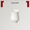 Matte White Floral Ceramic Coffee Cup