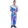 Mens Alien Robot Costume Retro Space Theme Long Sleeve Jumpsuit Shiny Metallic Halloween Party Outfit
