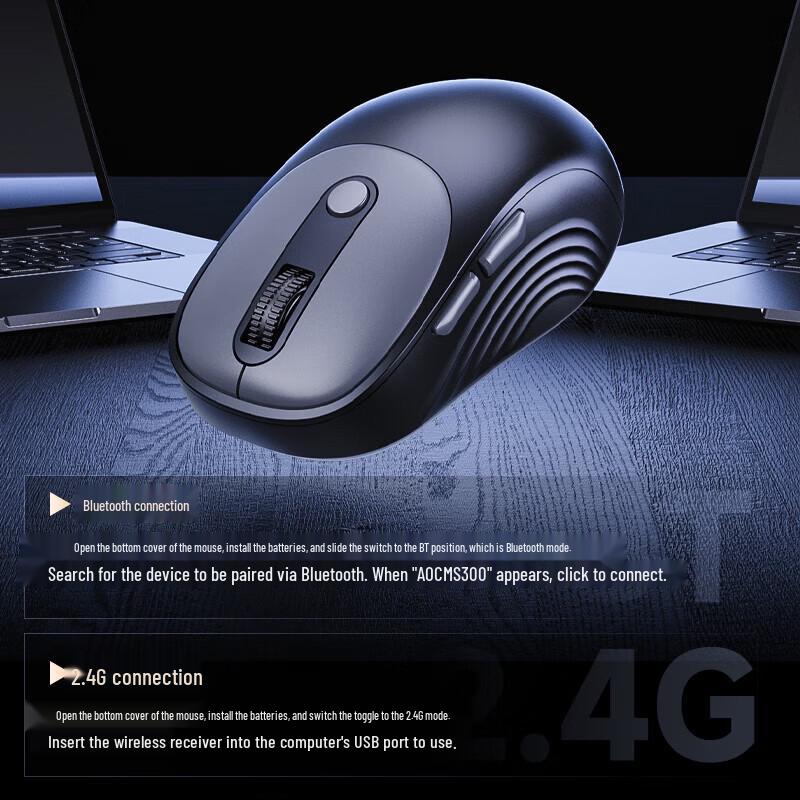 AOC MS300 Wireless Dual-Mode Mouse with Mouse Pad