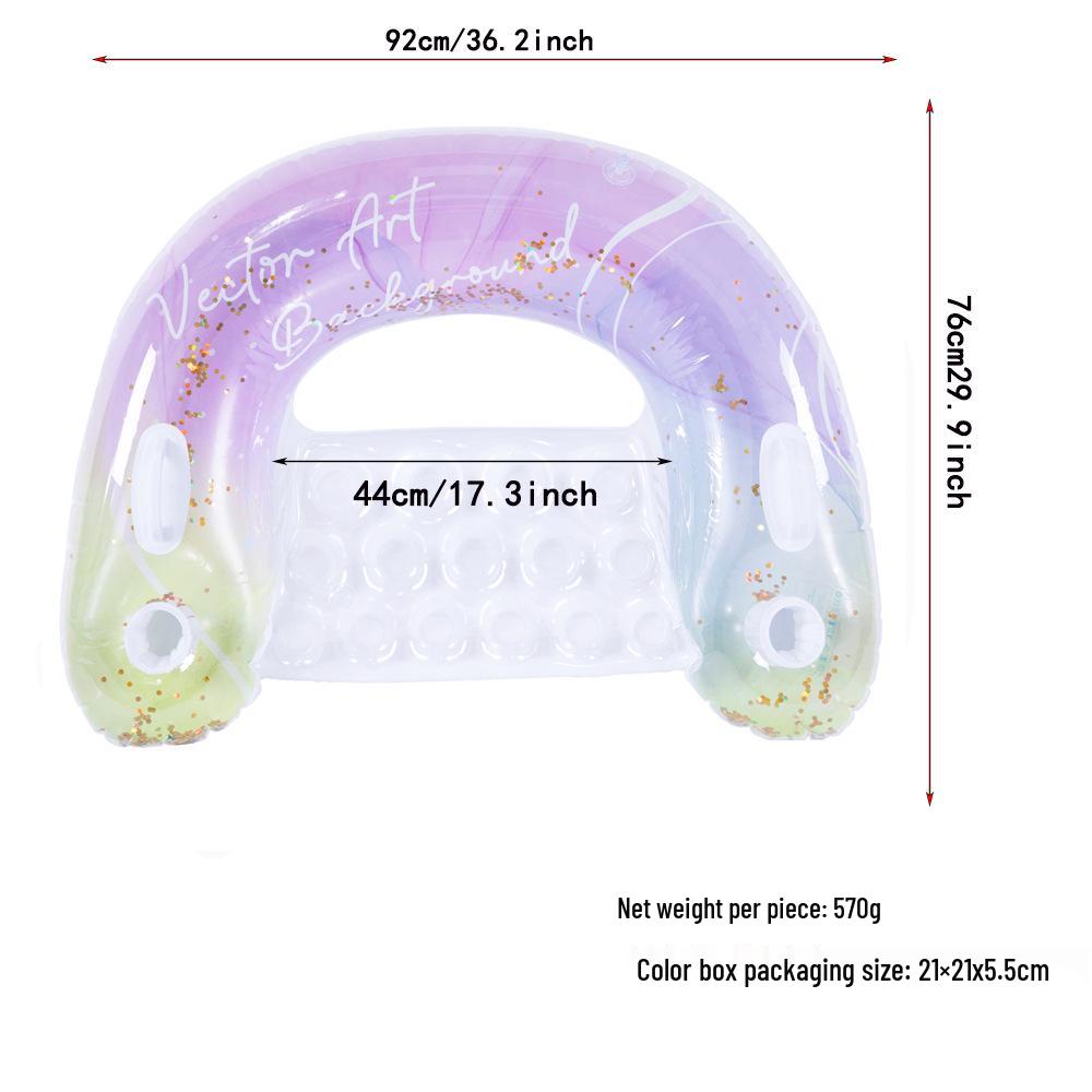 Inflatable U-Shaped Water Lounger with Sun Canopy