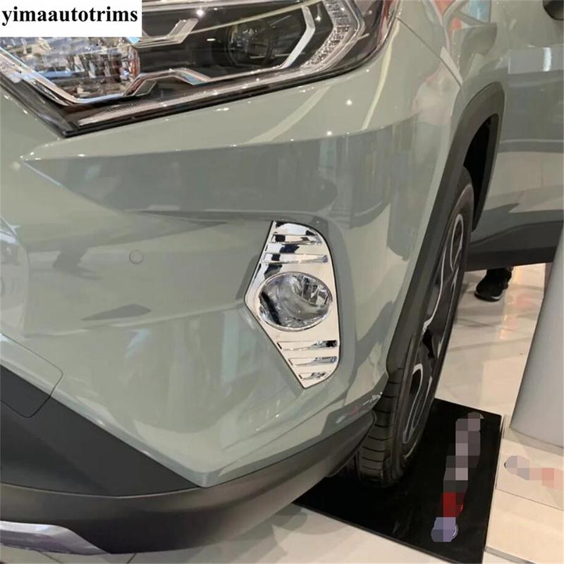 Front Bumper Fog Light Lamp Frame Cover Trim For TOYOTA RAV4 RAV 4 XA50  - 2024 Chrome / Carbon Fiber Accessories Exterior