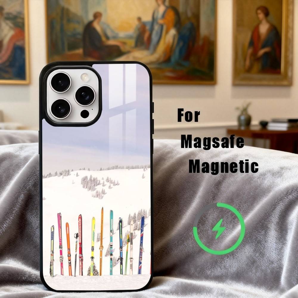 S-Snow Mountain S-Skiing Ski  Phone Case For iPhone 17,16,15,14,13,12,Plus,Pro,Max for Magsafe Magnetic Wireless Charging