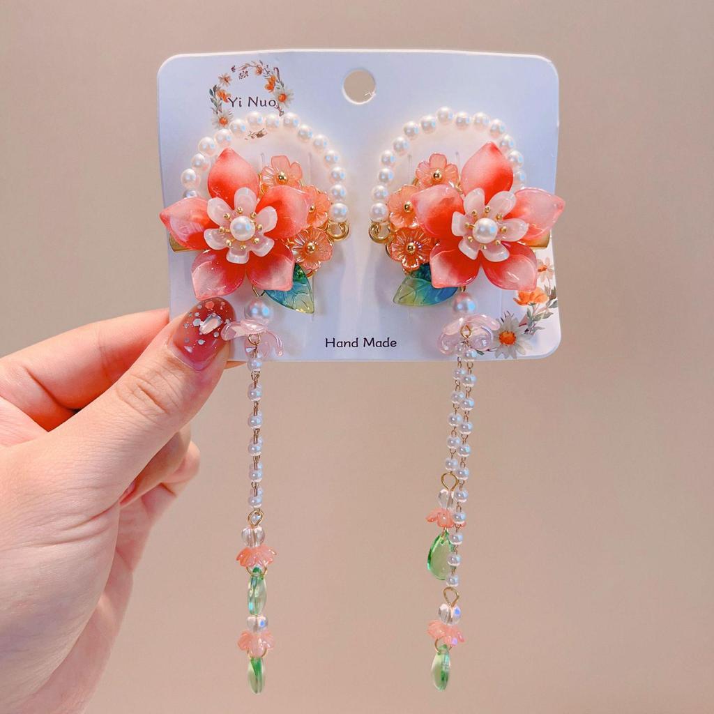 Chinese Style Hanfu Hairpin Set for Girls - Includes Hair Clips, Swaying Tassels, and Butterfly Accessories