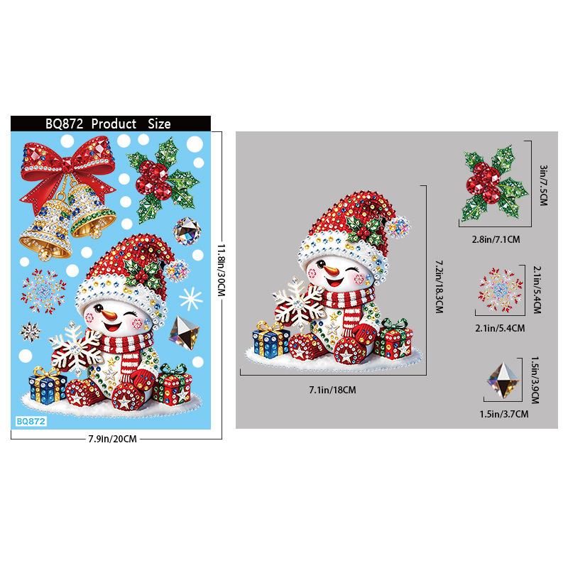 Christmas Decoration Window Stickers Traceless Home Window Decorations Static Cling New Year Xmas Festival Party Decor Pvc