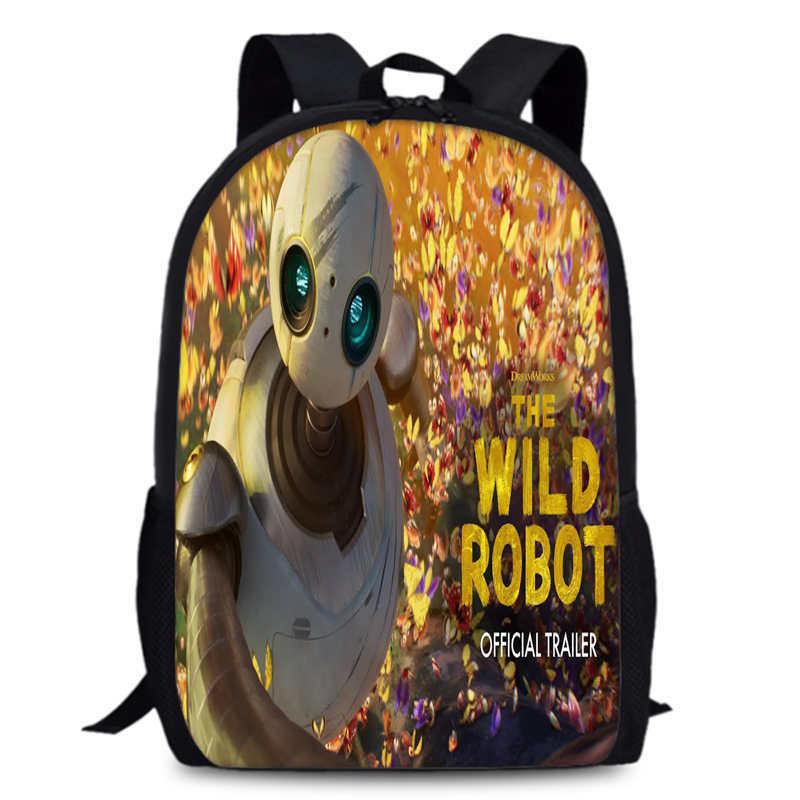 Large Capacity Wild Robot 15 Inch Backpack For Students And Children In Versatile Colors