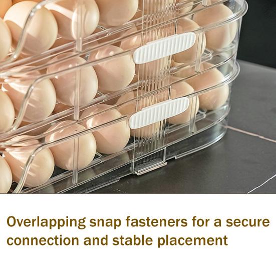 Automatische Roller Eierhouder 1/2/3 Lagen Keuken Koelkast Verse Eieren Opbergrek Plastic Eier Organizer Container Dispenser met Handvat