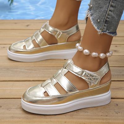 Women Sandals Summer 2025 New Wedges Heels Platform Sandals Women Hollow Out Gladiator Sandals Summer Thick Sole Shoes for Women