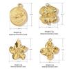 3Pcs Stainless Steel Floral Pendants Gold Plated Jewelry Accessory for Crafting Elegant Necklace Bracelet and Earrings