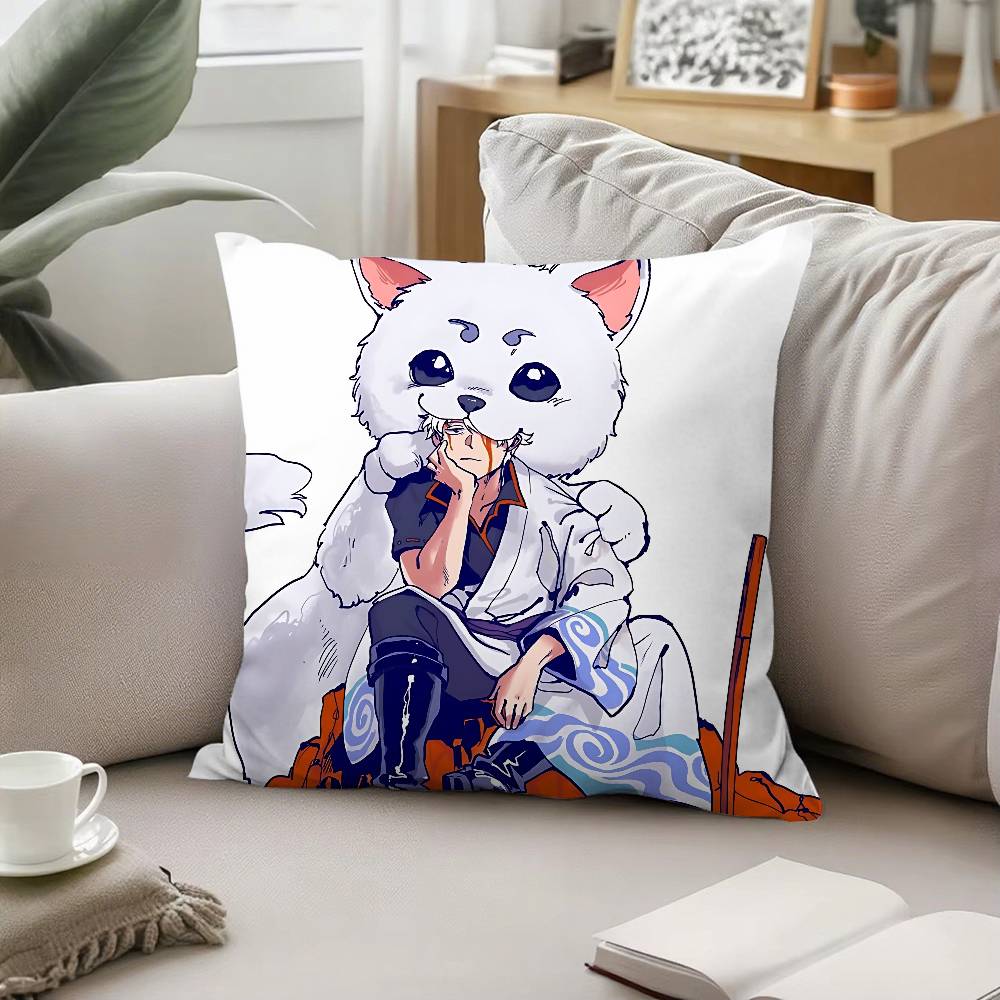 Anime GGintama Pillow Case Pattern Printed Pillowcase For Living Room Sofa Cushion Cover Bedroom Decor