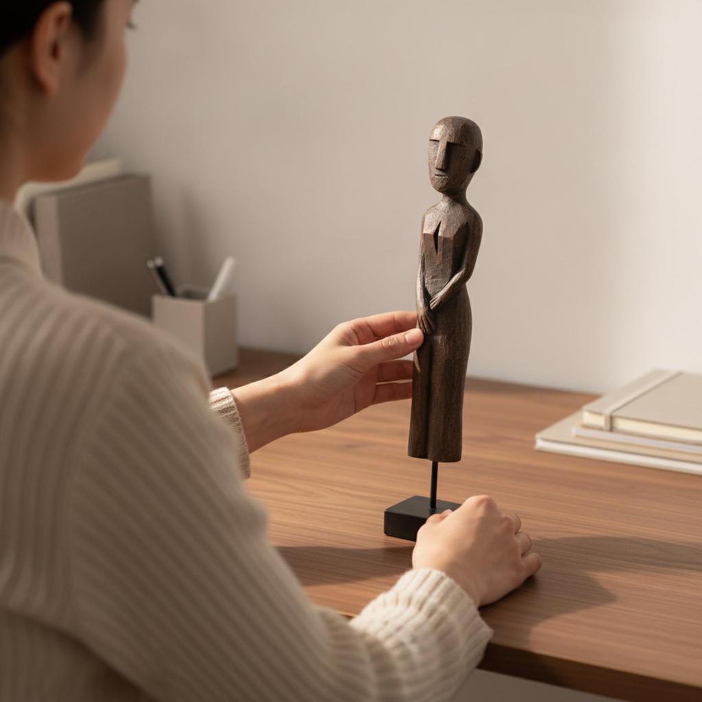 Human Figure Sculpture Contemporary Abstract Statue Minimalist for Entryway