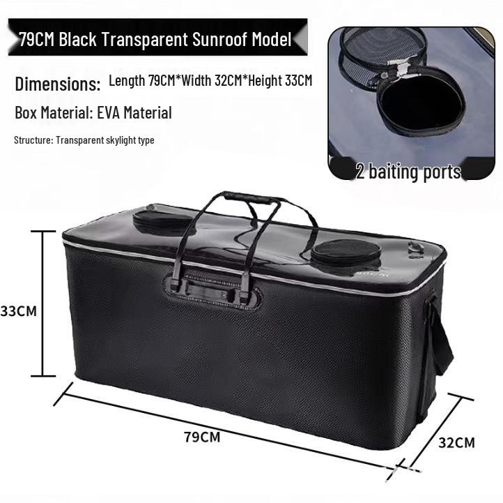 Zusammenklappbarer EVA Fischeimer mit Gurt - Multifunktionales und verdicktes Design mit eingebautem Setzkescher