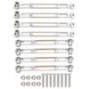 8Pcs Upgrade Metal Pull Rod Steering Pull Rod for WPL MN Feiyu 1 16 RC Car Spare PartsSilver