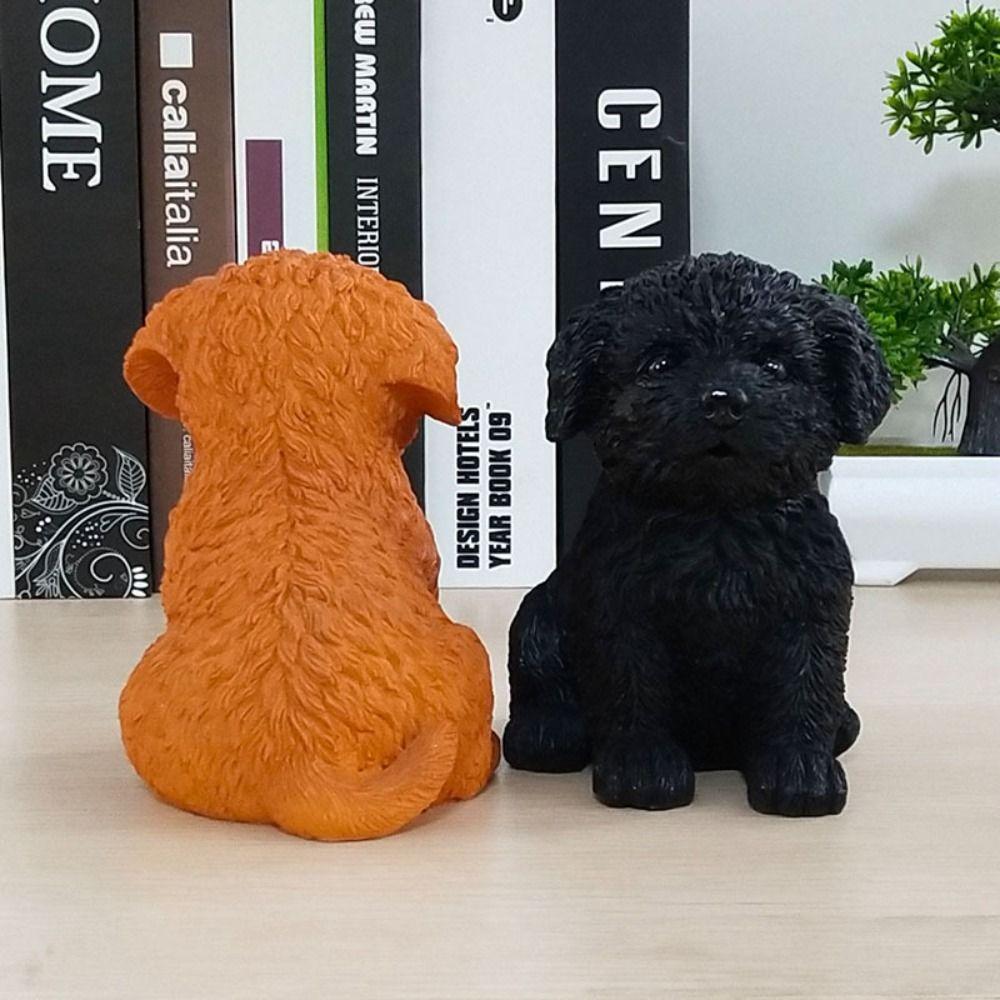 Cute Pet Dog Figurine Festival Dog Desktop Decoration Bichon Frise Dog Statue  Party Gifts