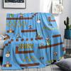 Mario Level Scene Blanket, Mario Fan Soft Throw, Perfect Gift.chl