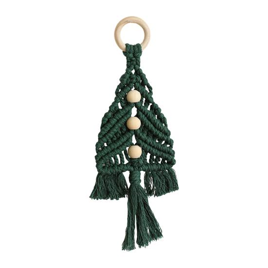 1/3Pcs Christmas Pendant with Golden Bells Colorful Rope Hand-Woven Christmas Tree Shape Seasonal Pendant Holiday Decoration