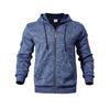 Felpa con cappuccio e zip da uomo vintage cationica per il lavoro, foderata in pile, con tasche utility