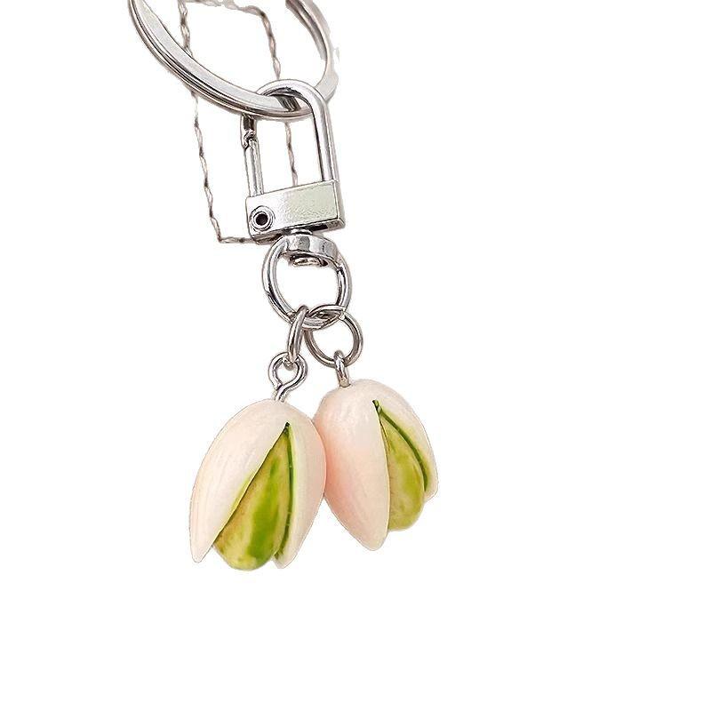 0.01 Pistachio Keychain Set: Personalized Food-Themed Pendants