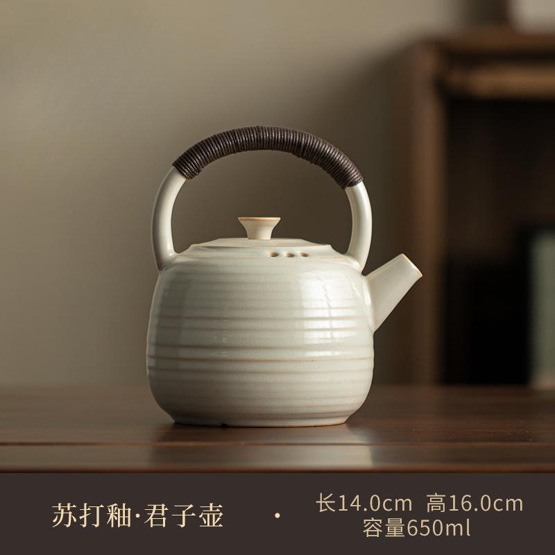 

Ретро-керамическая подъемная балка с содовой глазурью, грубый керамический чайник для воды, электрическая плита, кипятильник на древесном угле, тыквенный горшок, чайная утварь