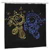 Sun And Moon Characters Shower Curtain With Hooks, Removable Bathroom Curtain, Birthday Gift, Polyester, Bathtub Partition, Bath