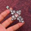 Awesome White Topaz Gemstone Pendant : 925 Sterling Silver Handmade Cross Pendant Jewelry