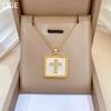 Square Cross Luxury Temperament Gorgeous Full Diamond Necklace Women'S Versatile Collarbone Chain Titanium Steel Chain