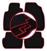 Velour Floor Mats with Red Edge For: Toyota Starlet P9 Hatchback (1996-1999)