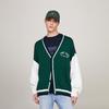 Tommy Hilfiger Cotton College Style Retro Color Block Embroidered Loose V-Neck Knit Sweater Unisex sweater Green White DM0DM18366