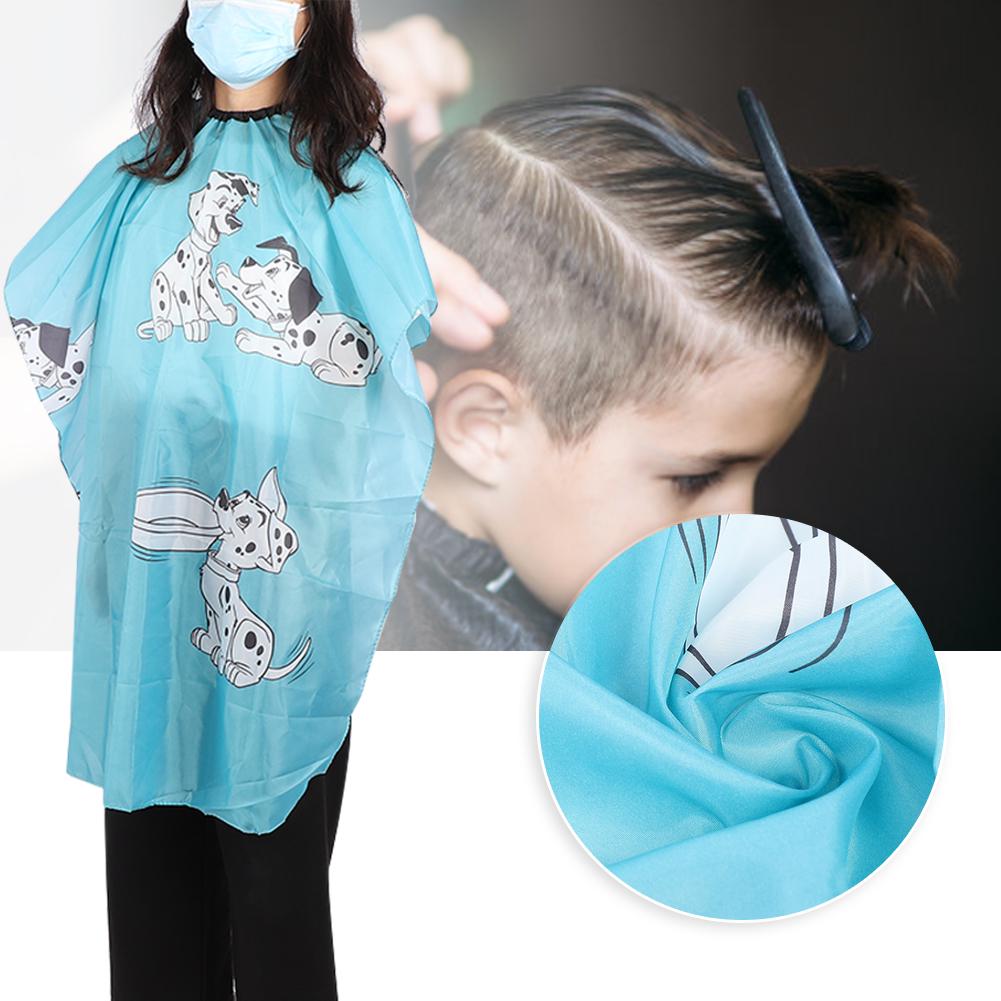 Cartoon Children Hairdressing Apron Hair Cutting Dyeing Adjustable Gown Cape Blue 110 X 80cm