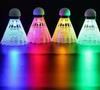 Plastic Nylon LED Badminton Shuttlecocks with /Off, Colorful Set for Night Play
