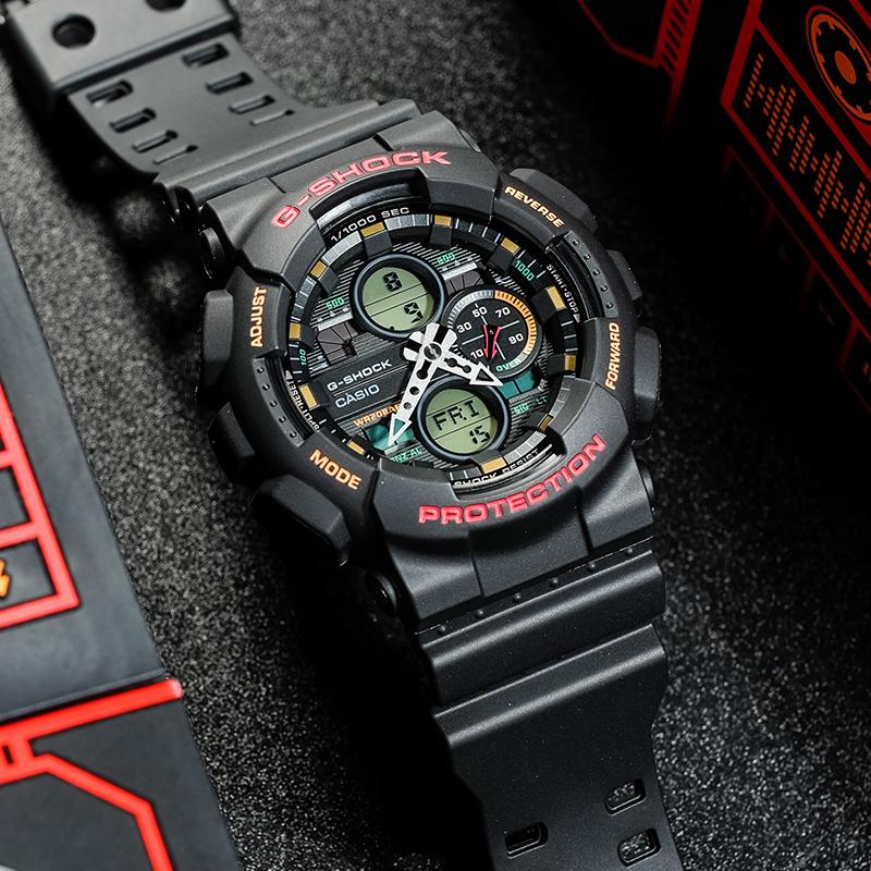 CASIO Men Liquid Crystal/Analog Dual Display Series Black Watch GA-140-1A4PR GA-140-1A4PR