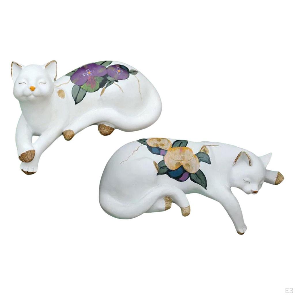 Cat Figurine Character Decoration Resin Crafts Desk Home Bookshelf Cabinet Office Lovely Collectible