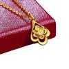 Gold Water Drop Lotus Pendant Necklace for Men and Women - Alloy Material, Safe Decoration