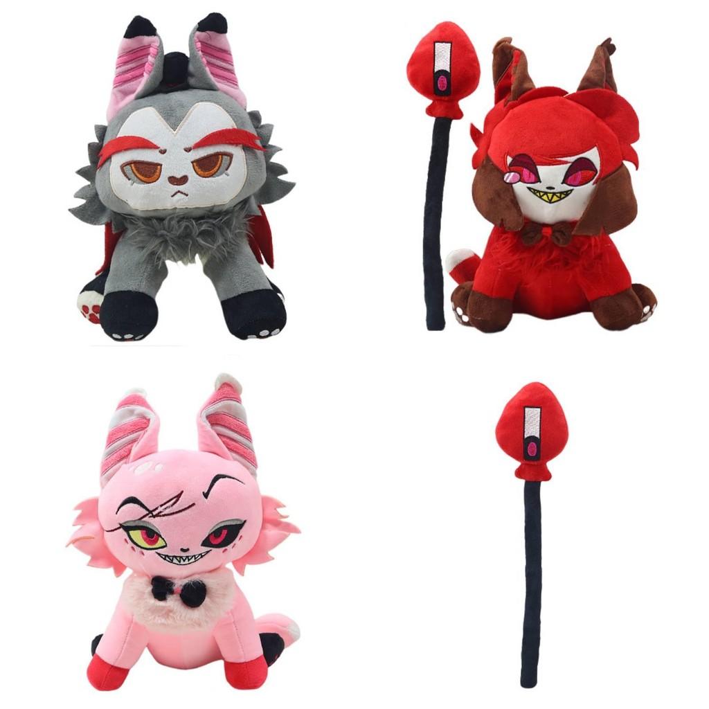 Helluva Boss Husk Meow Plush Stuffed Animal Toy Soft Coral Fleece For Kids Room Decor Special Characters Included