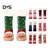 1 Pair Winter Floor Socks Thickened Fuzzy Plush Warmth Retention Christmas Print Leg Warmer Silicone Bottom Fall Winter Floor Socks Holiday Gift