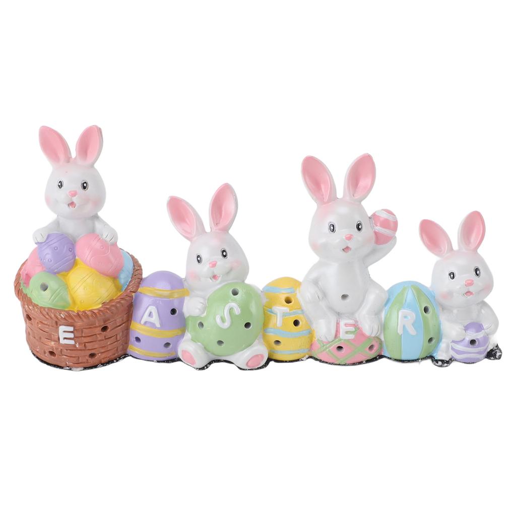 Easter Eggs Bunny Decoration Hand Made Resin Easter Eggs Bunny Centerpiece Decorative Vibrant Rabbit