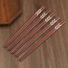 10 Pairs Eco-Friendly Wooden Japanese Sushi Chopsticks Reusable Vintage Cuisine Chopstick Nonslip Chopsticks Restaurant