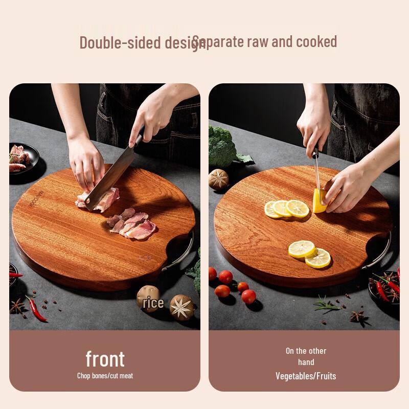 MAXCOOK Ebony Wood Round Cutting Board