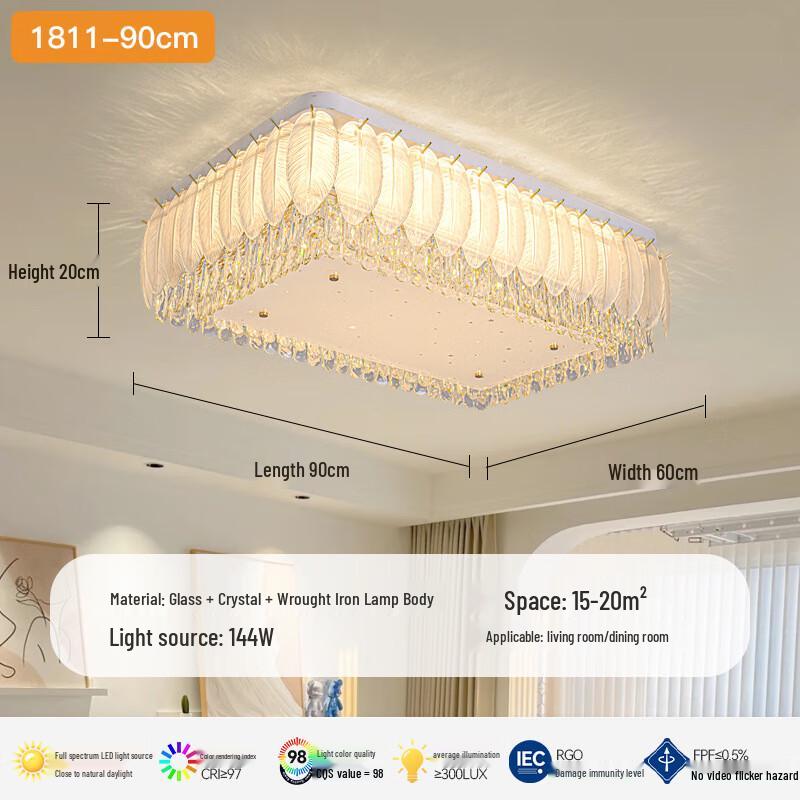 Light Luxury French Cream LED Ceiling Lamp