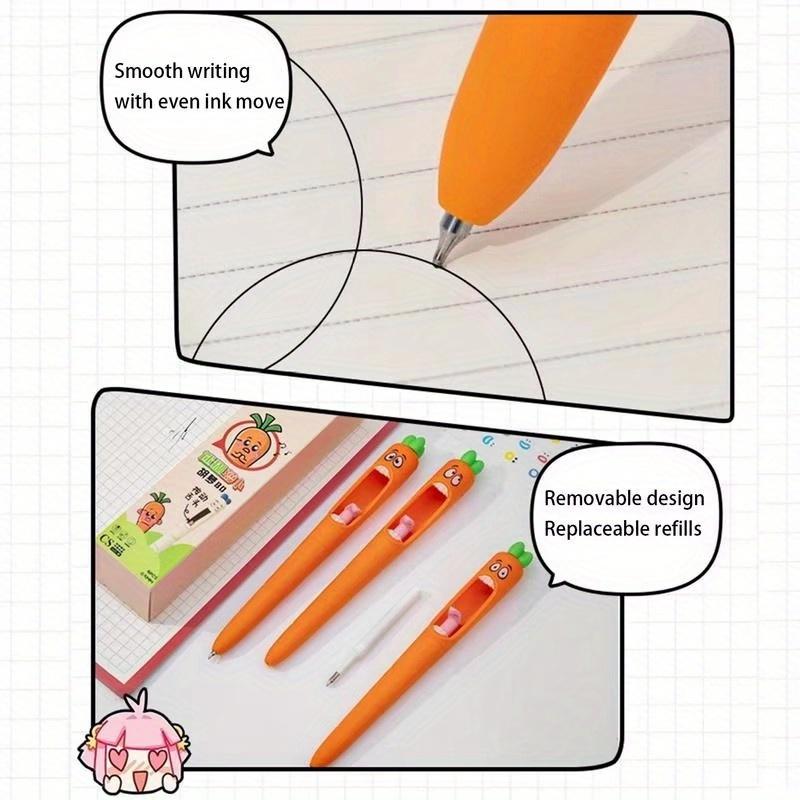 Screaming Carrot Gel Pen, Funny Creative Journaling Writing Pen, School Study Drawing Tool for Note Taking Stationery Supplies