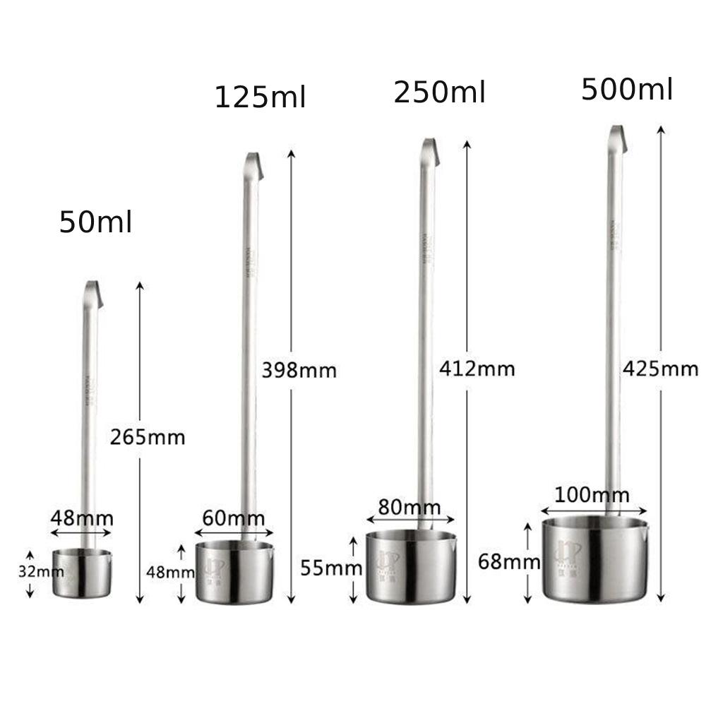 304 Stainless Steel Long Pouring Spoon Sauce Ladle Wine Dipper Beer measure Spoon Tools for Bartenders Kitchen Tools Accessories
