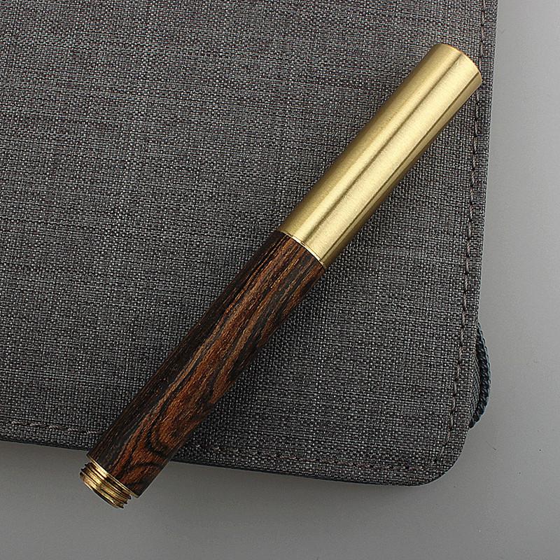 Classic Wood Mini Fountain Pen Brown Black Portable Ink Pen Ef/F Nib Short Office Writing X'Mas Gift Pens Premium Grade Auto Interior Accessory
