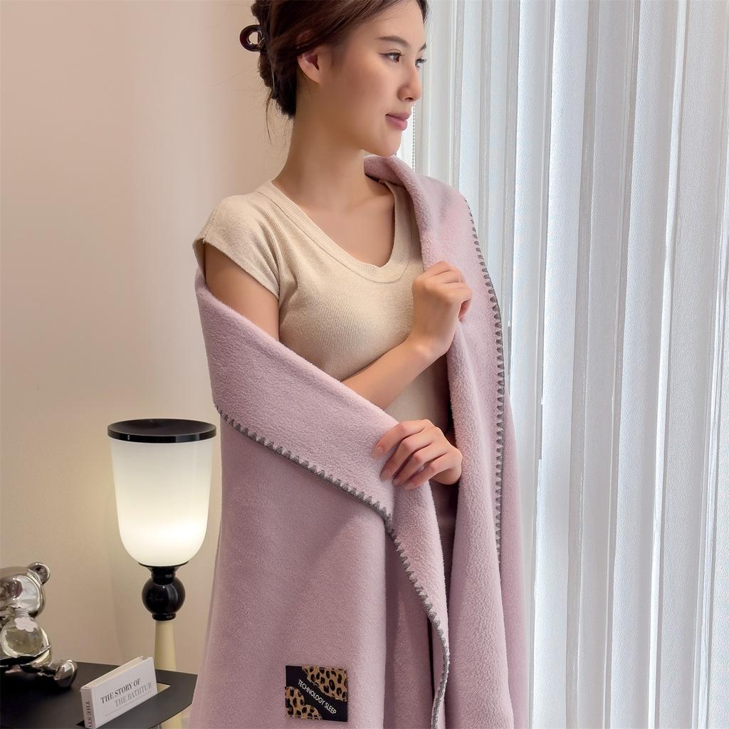 Winter Fall Thickened Imitation Woolen Blanket Soft Office Nap Shawl Blanket Warm Plush Sofa Bed Aviation Blanket Birthday Gift
