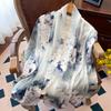 Luxury Brand 100% Real Silk Scarf Women Designer Shawls and Wraps Elegant Floral Print Pashmina Soft Long Scarves Femme Hijab