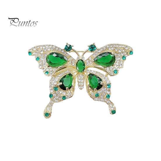 

Женская брошь в форме ретро-бабочки, искусственный изумруд, стразы, декор, противоскользящий костюм, воротник, шляпа, шарф, украшение, прищепка, одежда для выпускного бала Butterfly