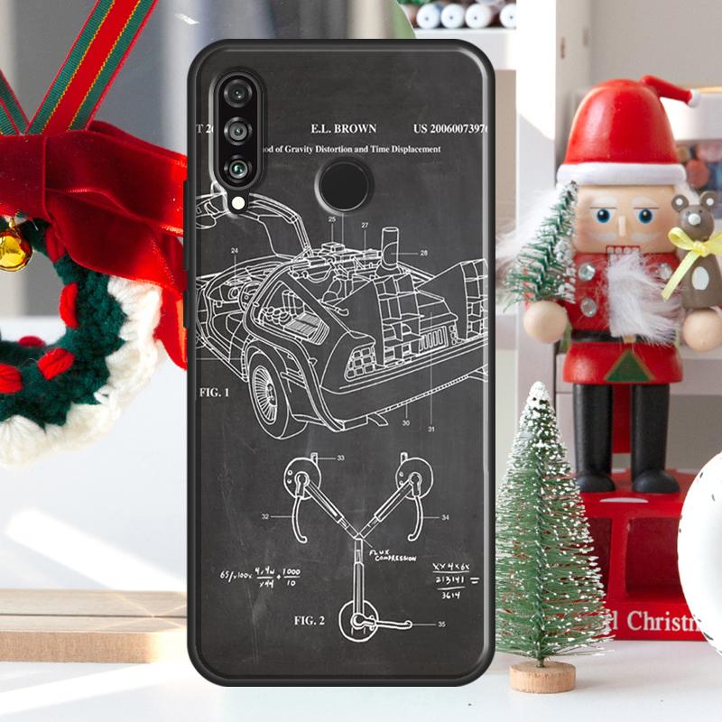 Back To The Future Time Machine For Huawei Nova 9 10 SE 11 Pro Y60 Y70 Y90 Y61 Y91 Y72 Y73 12i 11i 8i P20 P30 P40 Lite Case