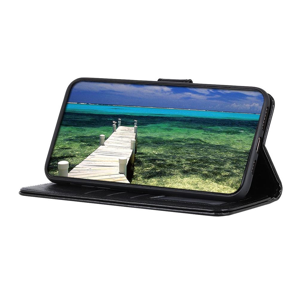 

Для Samsung Galaxy S23+ Чехол-кошелек из ПУ кожи с текстурой Crazy Horse, магнитная застежка, откидная крышка для телефона, подставка Black