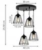 BLACK WIRE HANGING LAMP LOFT LED CHANDELIER