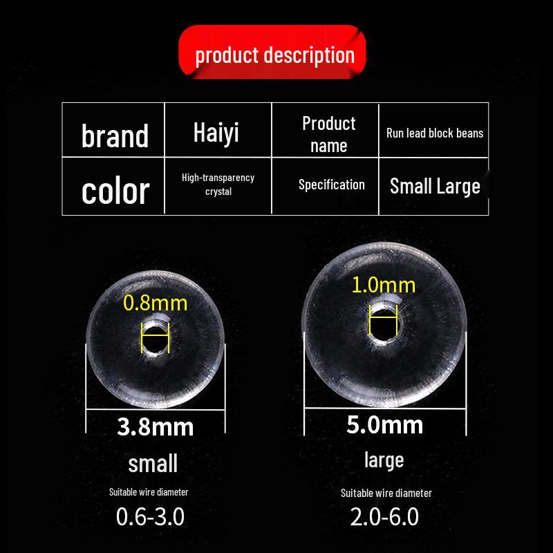 Crystal Fishing Line Bead: Lead Sinker, Stopper, Lure, Float, and Organizer for Sea and Rock Fishing Rigs.