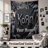 Wall Hanging Tapestry With Custom Name & Text, Korn Decorative Tapestry For Bedroom